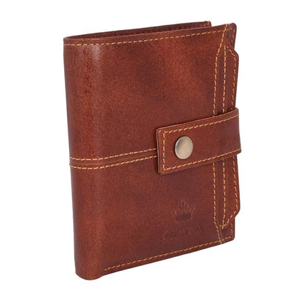 BBELLE CO Vertical Dual Zip Wallet with Card Slots, Original Leather Purses for Men, Leather Wallet