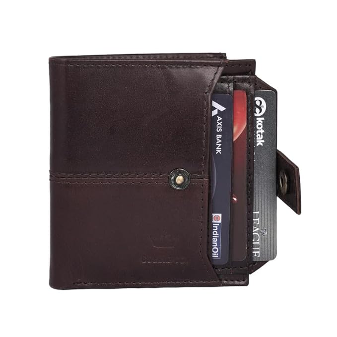 BBELLE CO Vertical Dual Zip Wallet with Card Slots, Original Leather Purses for Men, Leather Wallet