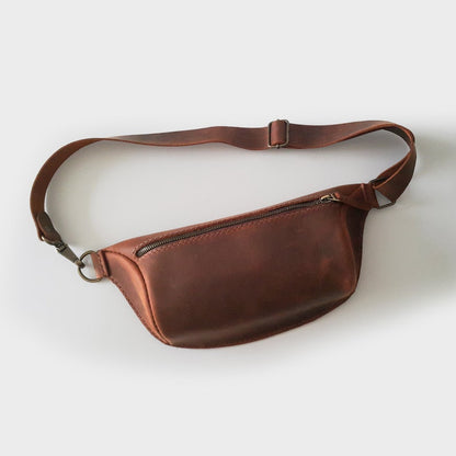 BBELLE CO. Leather Unisex Sling Bag | Convertible Fanny Pack & Sling | Stylish Travel Pouch