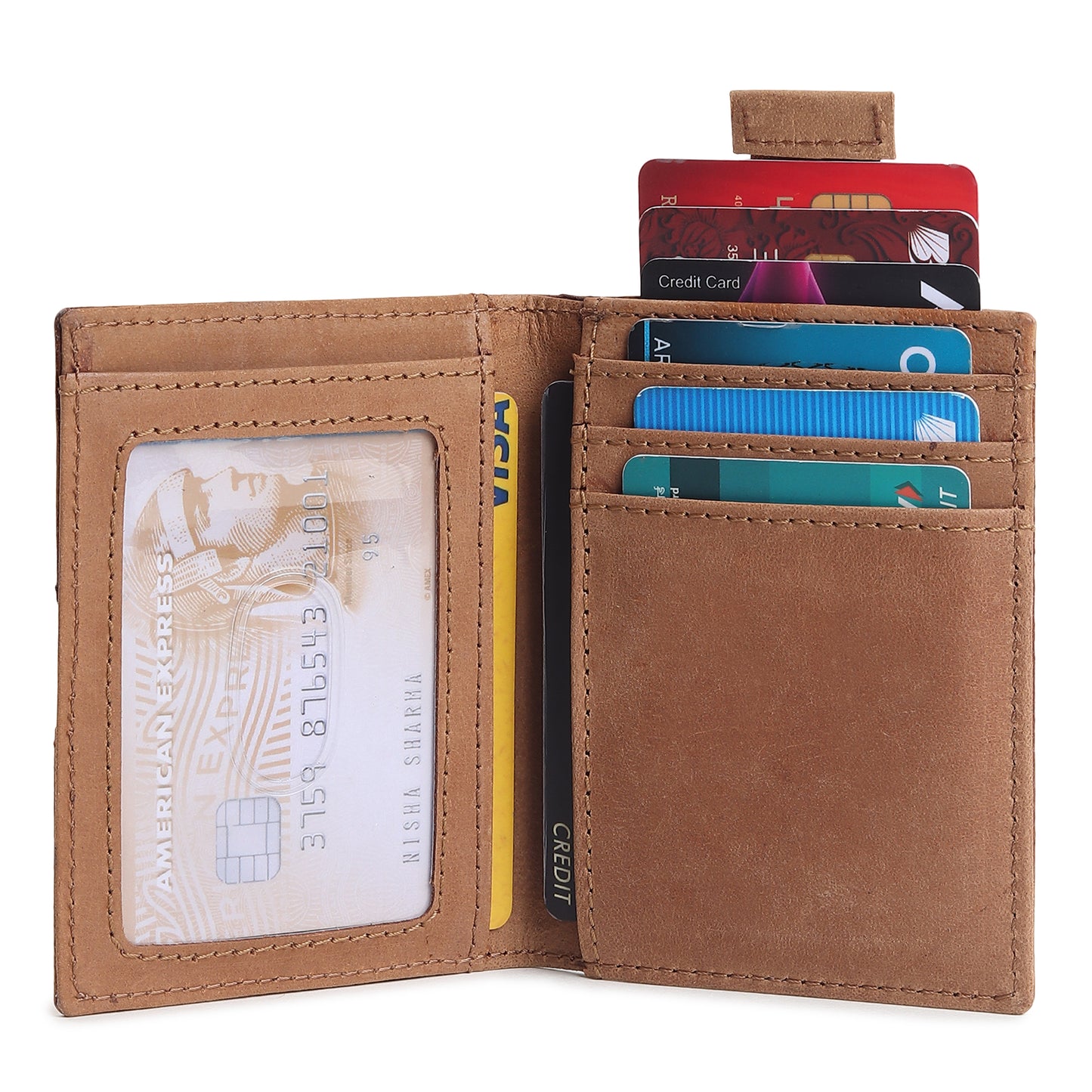 Bbelleco Genuine Leather Slim Wallet | RFID Blocking Skinny Minimal Thin Front Pocket Wallet for Men |